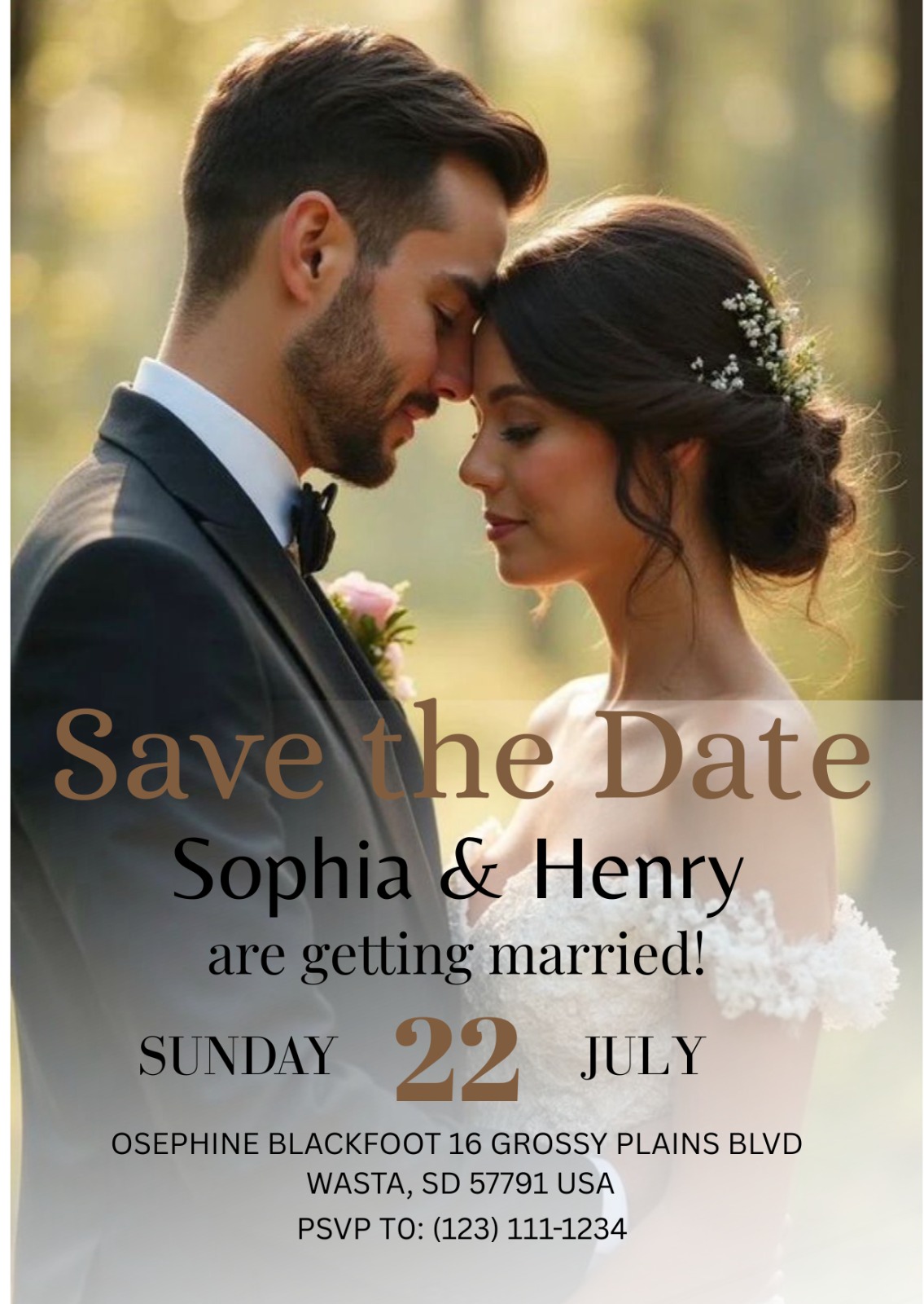 White Rose Wedding Invitation