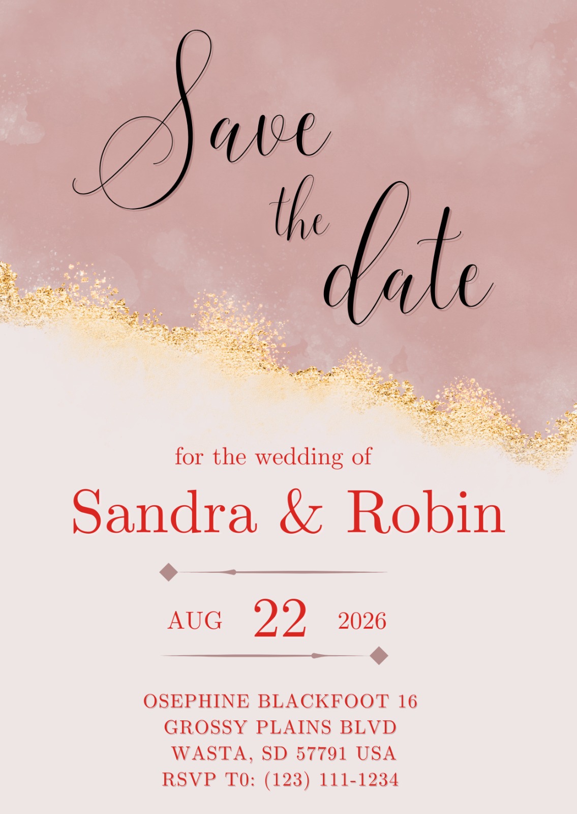 Blush Pink Gold Wedding