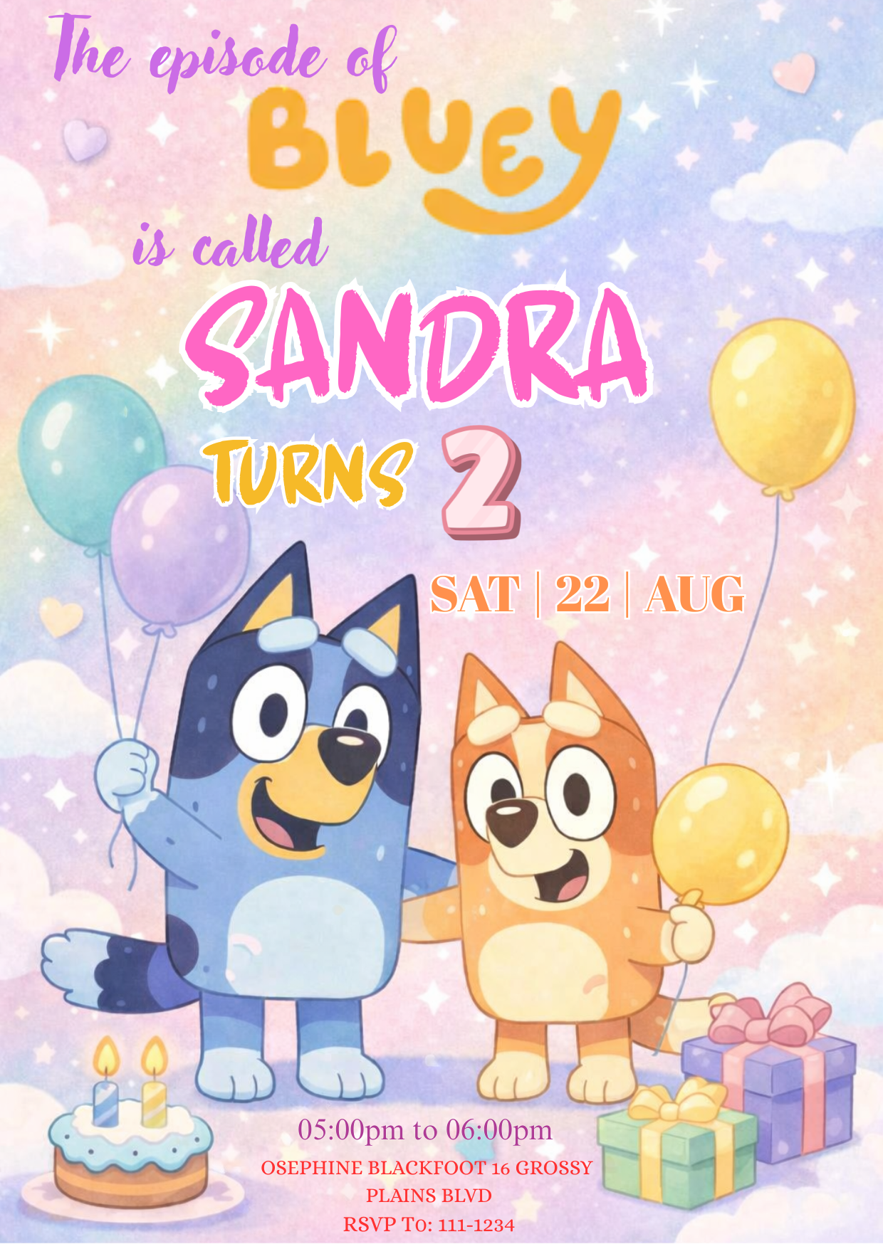 Blue Puppy Party Invite