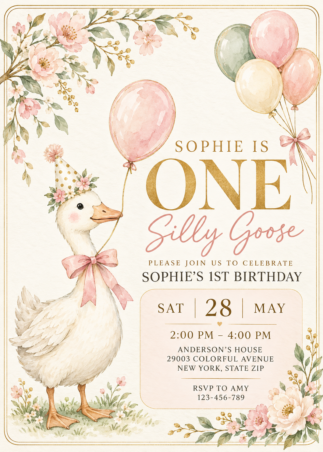 one silly goose invitation