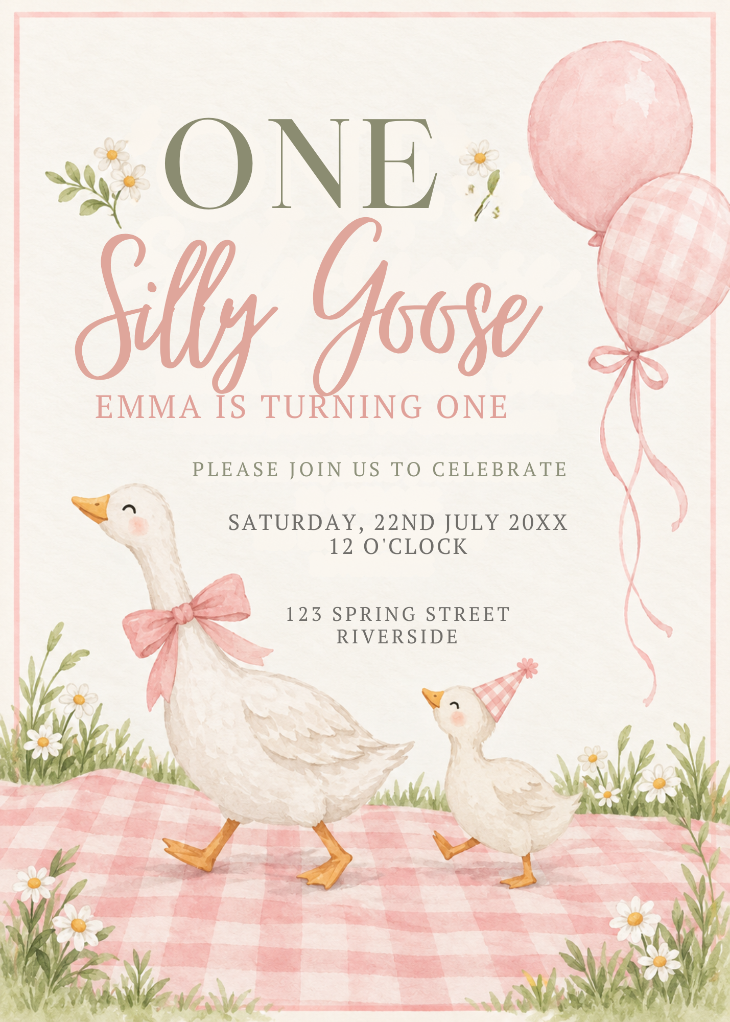 one silly goose invitation