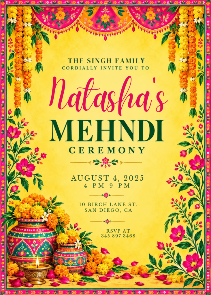 Mehndi  invitation